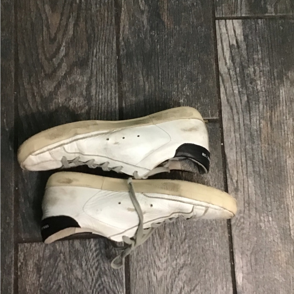 Golden Goose Superstar Red Glitter Black Heel White Leather Sneakers* - Picture 5 of 11